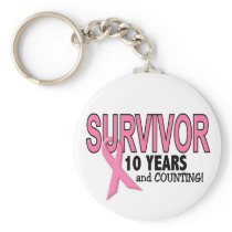 BREAST CANCER SURVIVOR 10 Years & Counting Key Chain