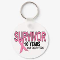 BREAST CANCER SURVIVOR 10 Years & Counting keychains
