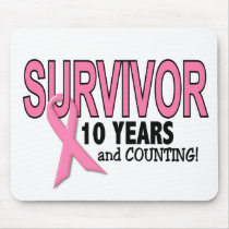 BREAST CANCER SURVIVOR 10 Years & Counting mousepads
