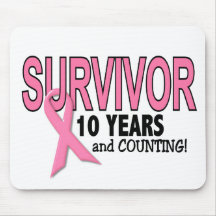 BREAST CANCER SURVIVOR 10 Years & Counting Mouse Mats
