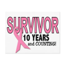 BREAST CANCER SURVIVOR 10 Years & Counting Post Cards