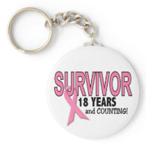 BREAST CANCER SURVIVOR 18 Years & Counting Key Chain
