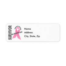 BREAST CANCER Survivor 1 Custom Return Address Label