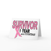 BREAST CANCER SURVIVOR 1 Year & Counting Card