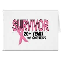 BREAST CANCER SURVIVOR 20+ Years & Counting Card