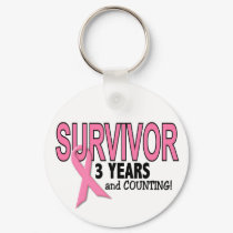 BREAST CANCER SURVIVOR 3 Years & Counting keychains