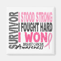 Breast Cancer Survivor 4 Refrigerator Magnets