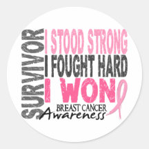 Breast Cancer Survivor 4 Round Stickers