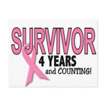 BREAST CANCER SURVIVOR 4 Years & Counting postcards