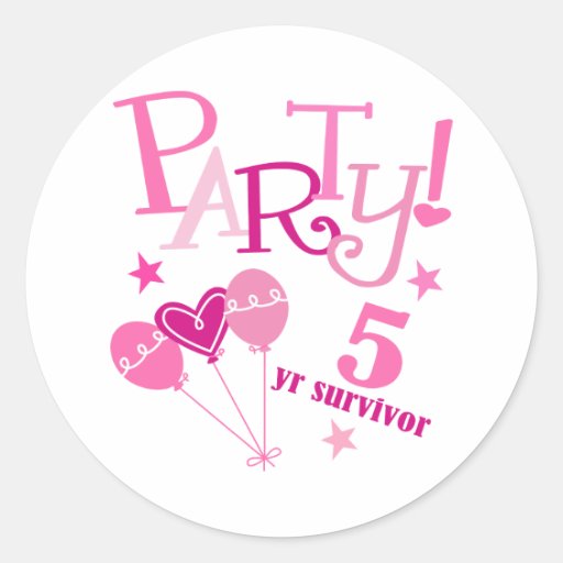 Breast Cancer Survivor 5 Year Classic Round Sticker Zazzle