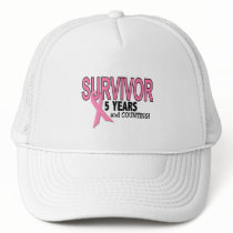 BREAST CANCER SURVIVOR 5 Years & Counting hats by awarenessgifts BREAST CANCER SURVIVOR 5 Years & Counting hats