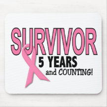 BREAST CANCER SURVIVOR 5 Years & Counting Mouse Pads