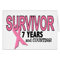 BREAST CANCER SURVIVOR 7 Years & Counting Greeting Cards