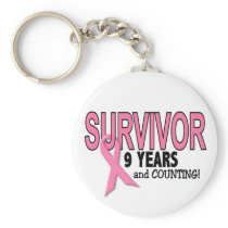 BREAST CANCER SURVIVOR 9 Years & Counting Keychains
