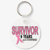 BREAST CANCER SURVIVOR 9 Years & Counting keychains