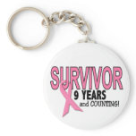 BREAST CANCER SURVIVOR 9 Years &amp; Counting Keychains