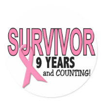 BREAST CANCER SURVIVOR 9 Years & Counting Stickers