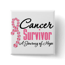 Breast Cancer Survivor Awareness Journey Ribbon buttons by cancerapparel Breast Cancer Survivor Awareness Journey Ribbon buttons