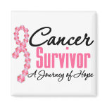 Breast Cancer Survivor Awareness Journey Ribbon Fridge Magnet