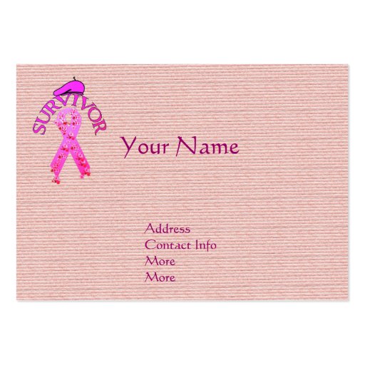 Breast Cancer Survivor Business Card Templates (front side)