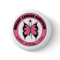 Breast Cancer Survivor Butterfly buttons
