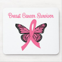 Breast Cancer Survivor Butterfly mousepads