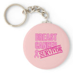 Breast Cancer Survivor Button Keychain