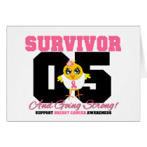 Breast Cancer Survivor Chick 05 Years Cards