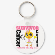 Breast Cancer Survivor Chick Ribbon keychains