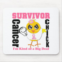 Breast Cancer Survivor Chick Ribbon Mouse Pads