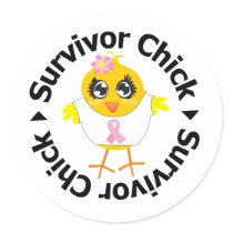 Breast Cancer Survivor Chick stickers
