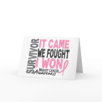 Breast Cancer Survivor It Came We Fought I Won Cards