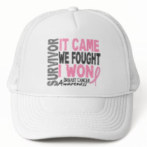 Breast Cancer Survivor It Came We Fought I Won Trucker Hats