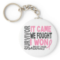 Breast Cancer Survivor It Came We Fought I Won Keychain