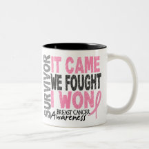Breast Cancer Survivor It Came We Fought I Won Coffee Mugs