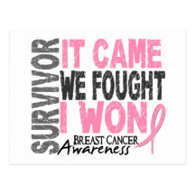 Breast Cancer Survivor It Came We Fought I Won Postcard