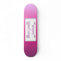 Breast Cancer Survivor License Plate Skateboard