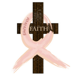 Breast Cancer Survivor Pink Ribbon-Cross of Faith