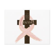Breast Cancer Survivor Pink Ribbon-Cross of Faith postcards