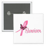 Breast Cancer Survivor Ribbon buttons