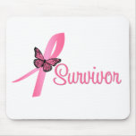 Breast Cancer Survivor Ribbon Mouse Pads