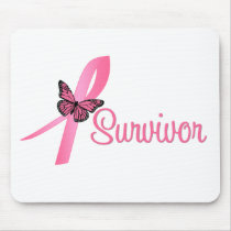 Breast Cancer Survivor Ribbon mousepads