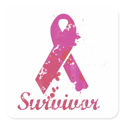 Breast Cancer Survivor Square Stickers by FamilyCares