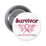 Breast Cancer Survivor Tribal Ribbon buttons