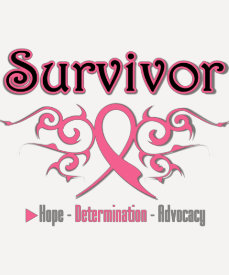 Breast Cancer Survivor Tribal Ribbon Tee Shirts