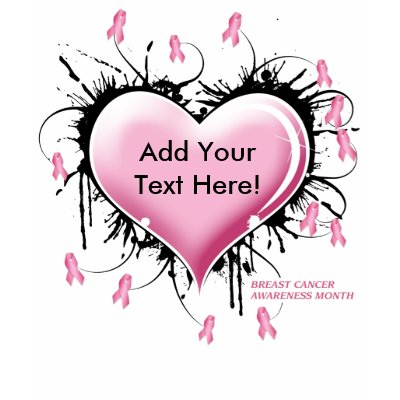 Breast Cancer Tattoo Heart - Customized Text T-shirt by DiscoverBG