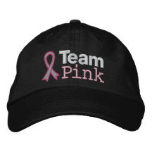 Breast Cancer Team Pink Embroidered Hats