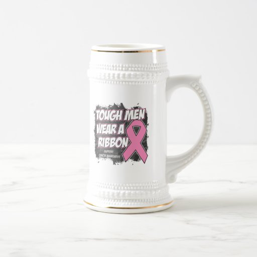 Breast Cancer Tough Men Wear A Ribbon Coffee Mug