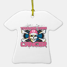 Breast Cancer Tougher Than Cancer Skull Christmas Ornament