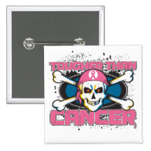 Breast Cancer Tougher Than Cancer Skull Pin